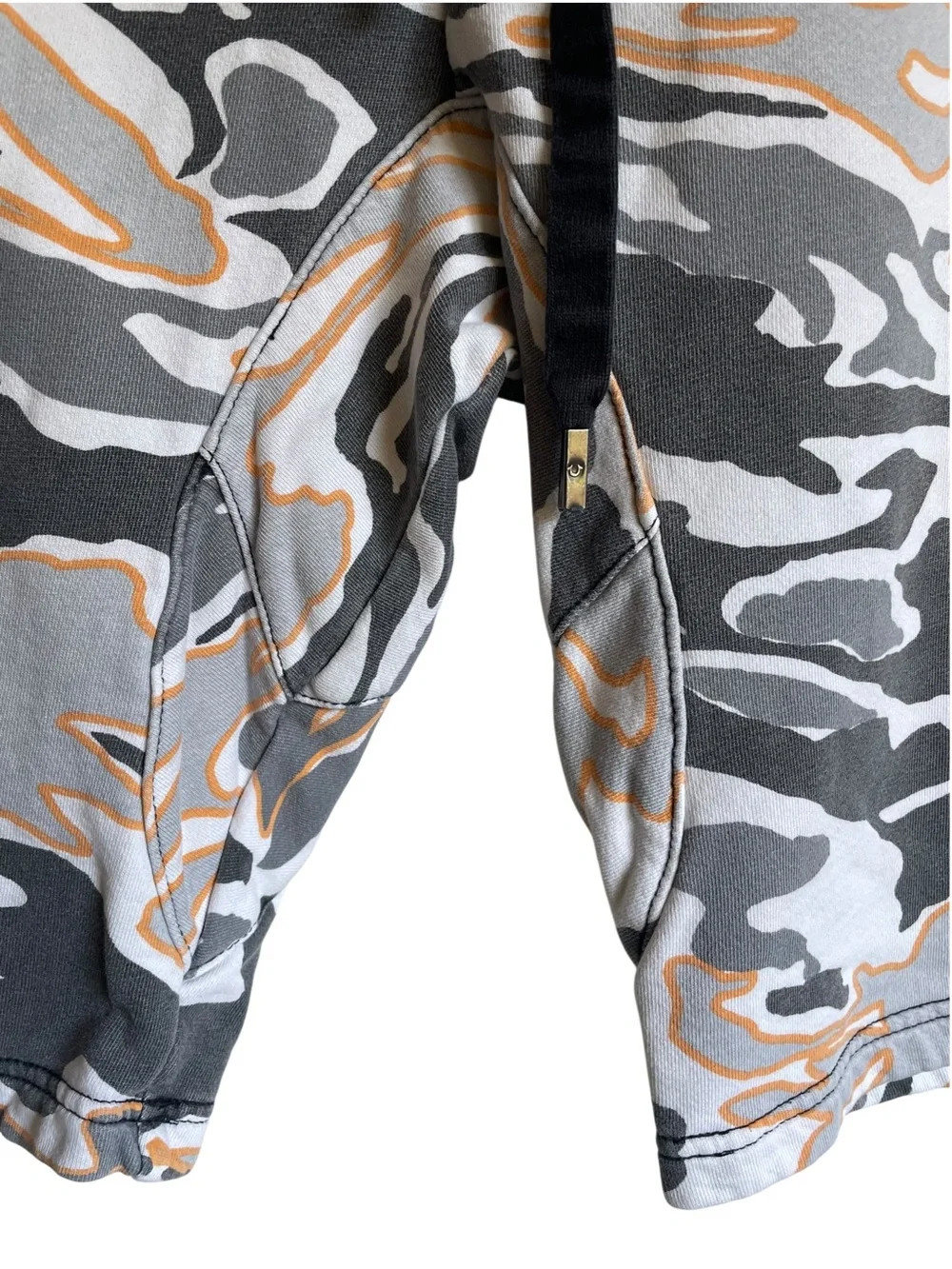 True Religion Men's Gray Camo Shorts with Tan Accents 13” inseam